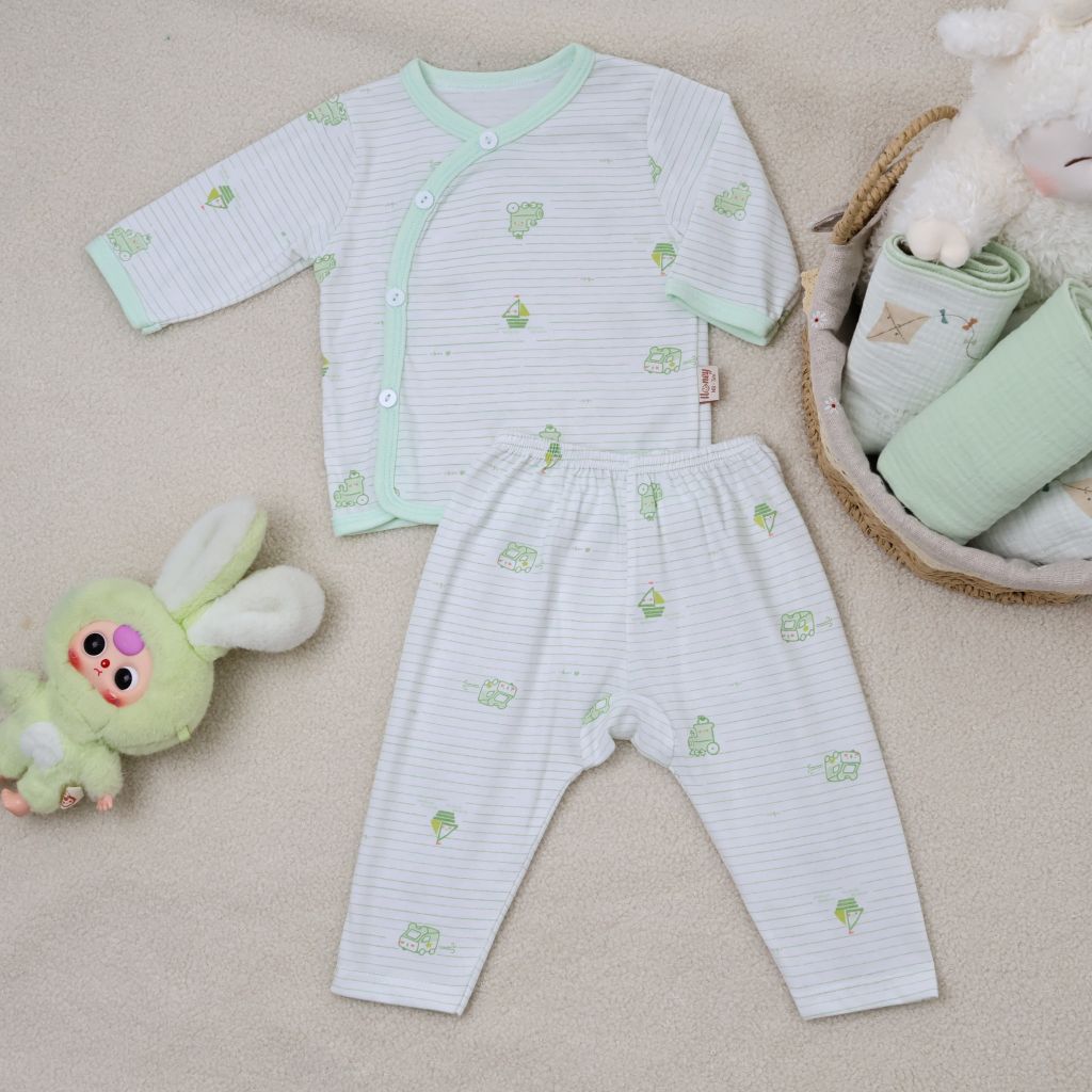 [HONEY] Bộ quần áo sơ sinh cotton thoáng mát