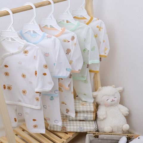 [HONEY] Bộ quần áo sơ sinh cotton thoáng mát