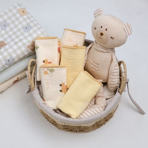 [M&B] Khăn sữa muslin 4 lớp mềm mại an toàn cho da bé 25x28cm