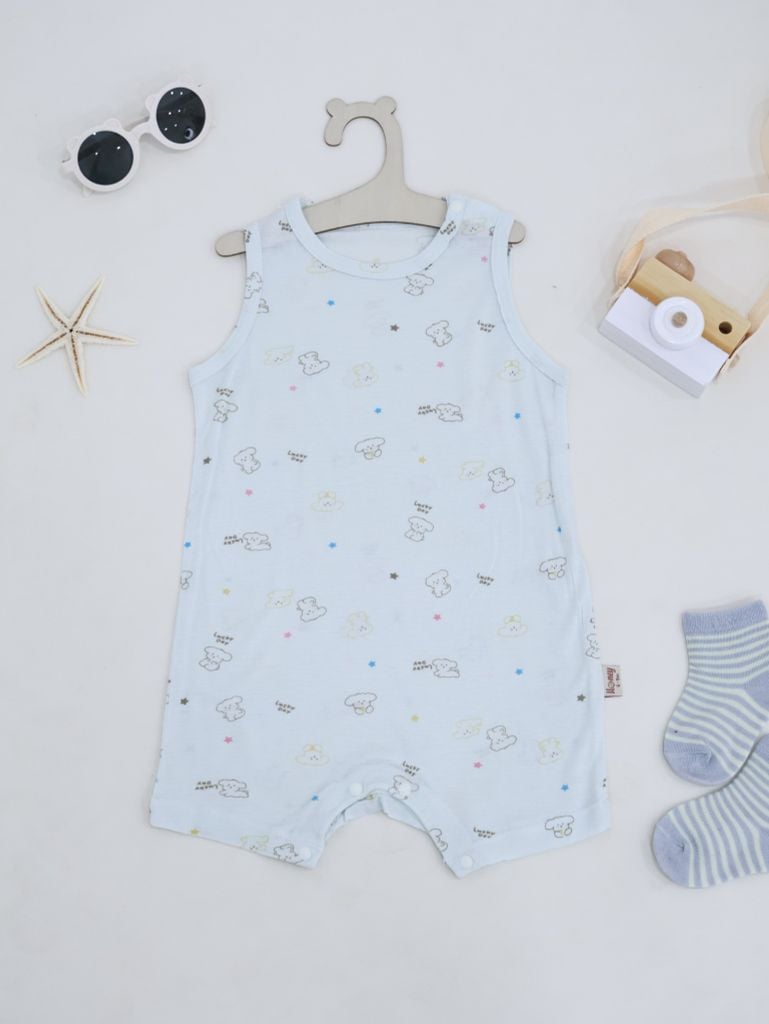 [M&B] Bộ body đùi sát nách sơ sinh chất vải rayon bé trai