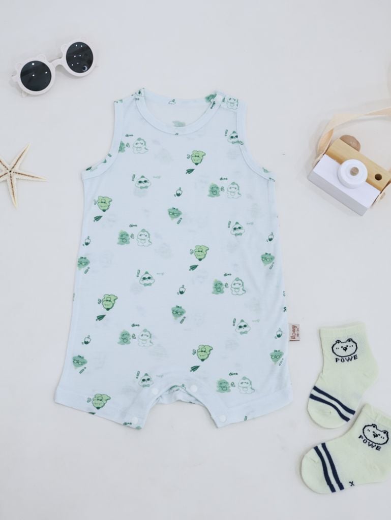[M&B] Bộ body đùi sát nách sơ sinh chất vải rayon bé trai