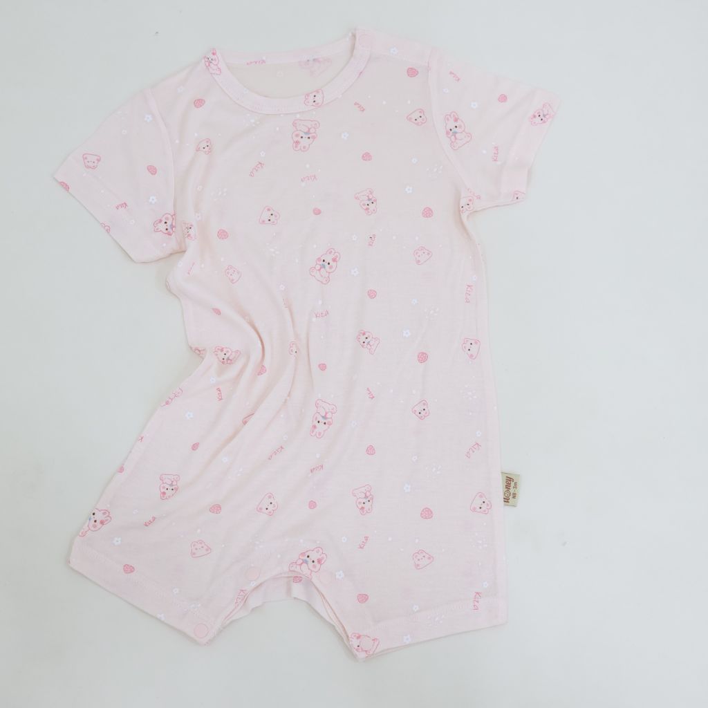 [HONEY] Bộ body đùi tay ngắn sơ sinh chất vải rayon mềm mại cho bé gái