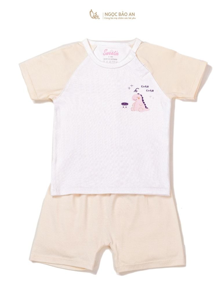 [M&B] Bộ quần áo cài vai tay ngắn chất vải rayon thoáng mát