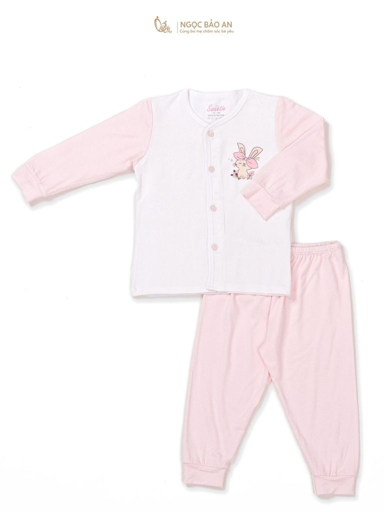 [M&B] Bộ quần áo cài giữa tay dài chất vải rayon thoáng mát