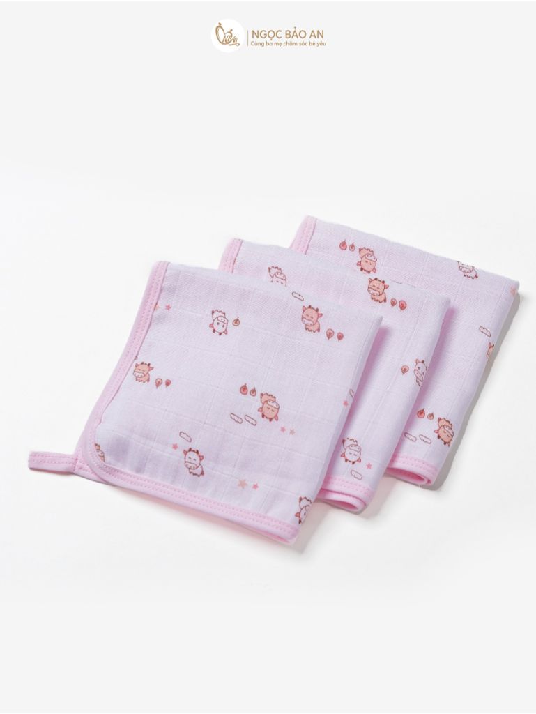 Khăn Bamboo 4 lớp in hình Honey (30x30cm)
