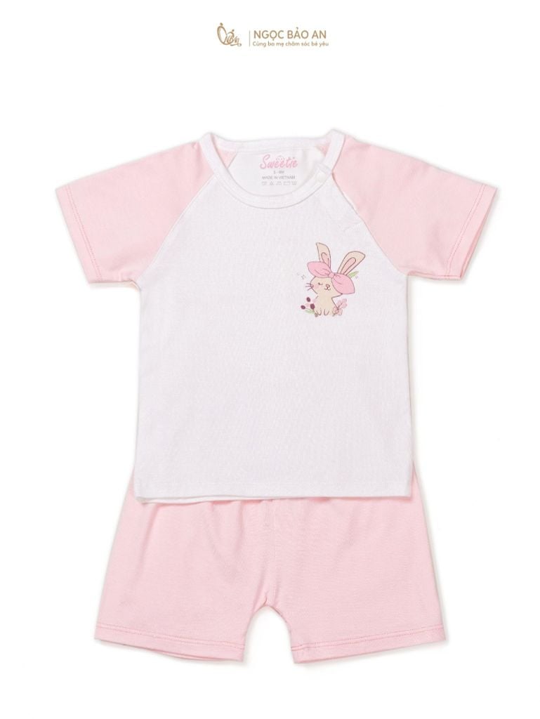 [M&B] Bộ quần áo cài vai tay ngắn chất vải rayon thoáng mát