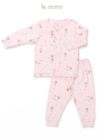 [M&B] Bộ quần áo cài giữa tay dài chất vải rayon thoáng mát