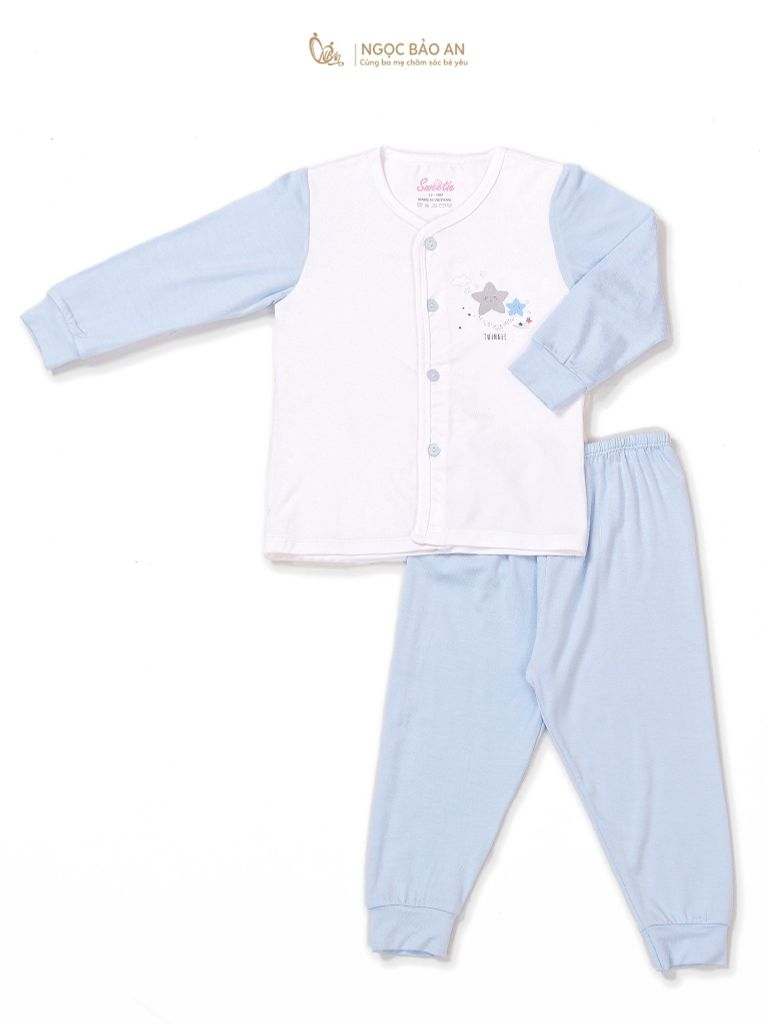 [M&B] Bộ quần áo cài giữa tay dài chất vải rayon thoáng mát