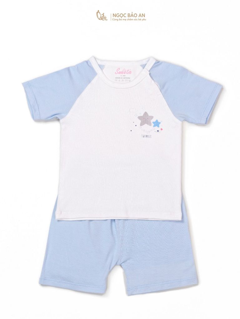 [M&B] Bộ quần áo cài vai tay ngắn chất vải rayon thoáng mát