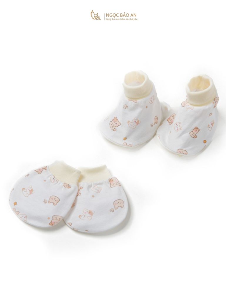 Bộ bao tay chân sơ sinh Honey cotton