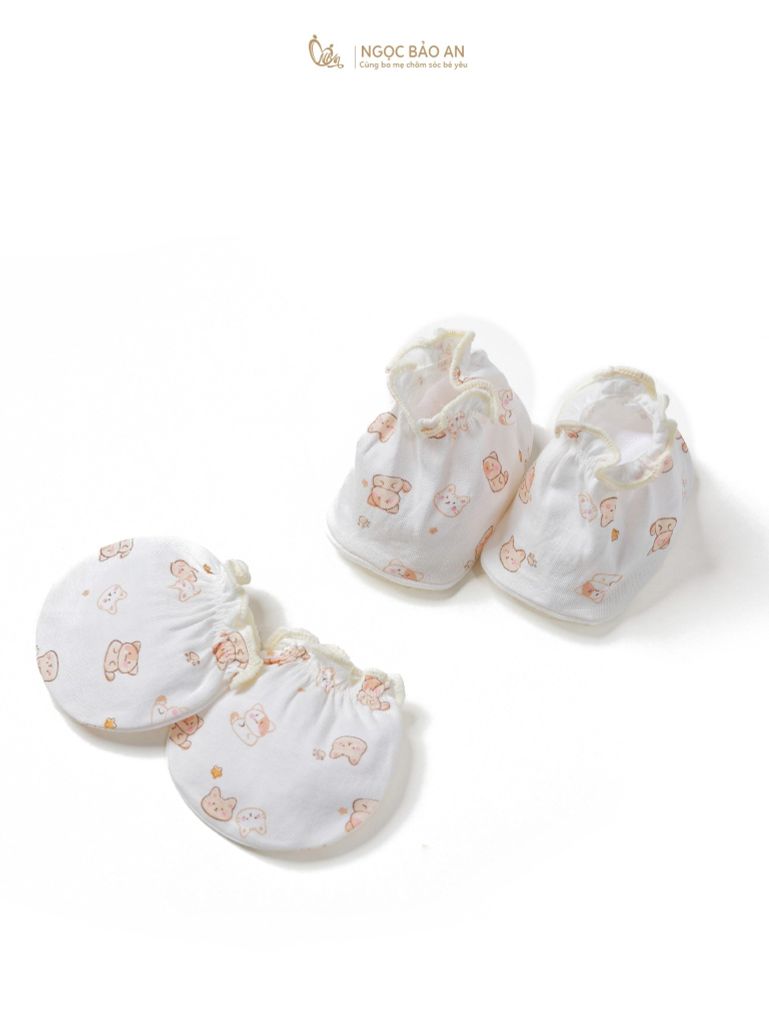Bộ bao tay chân sơ sinh Honey cotton