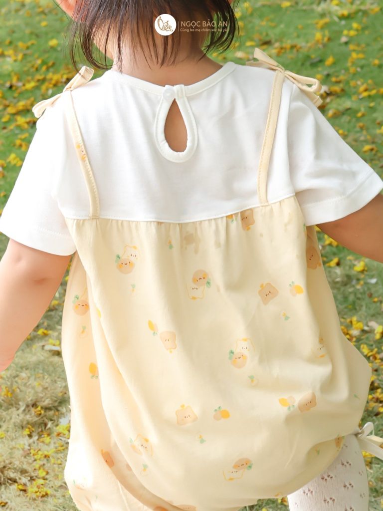 [M&B] Bộ bodysuit tay ngắn cotton cho bé gái