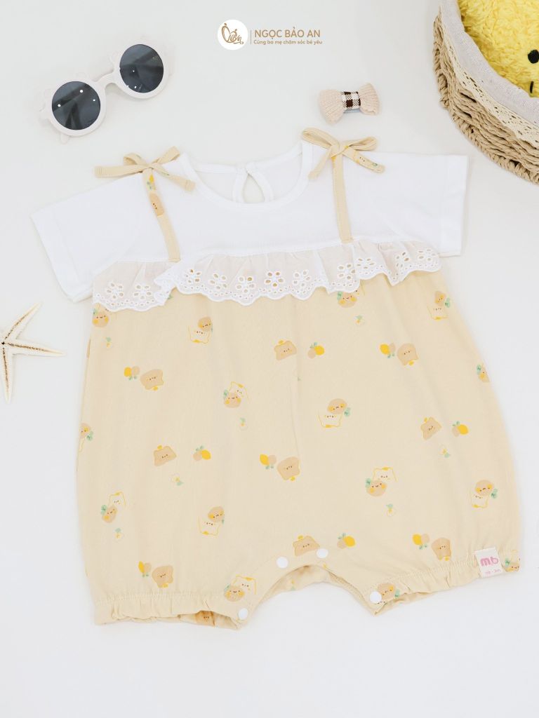 [M&B] Bộ bodysuit cánh tiên cotton cho bé gái