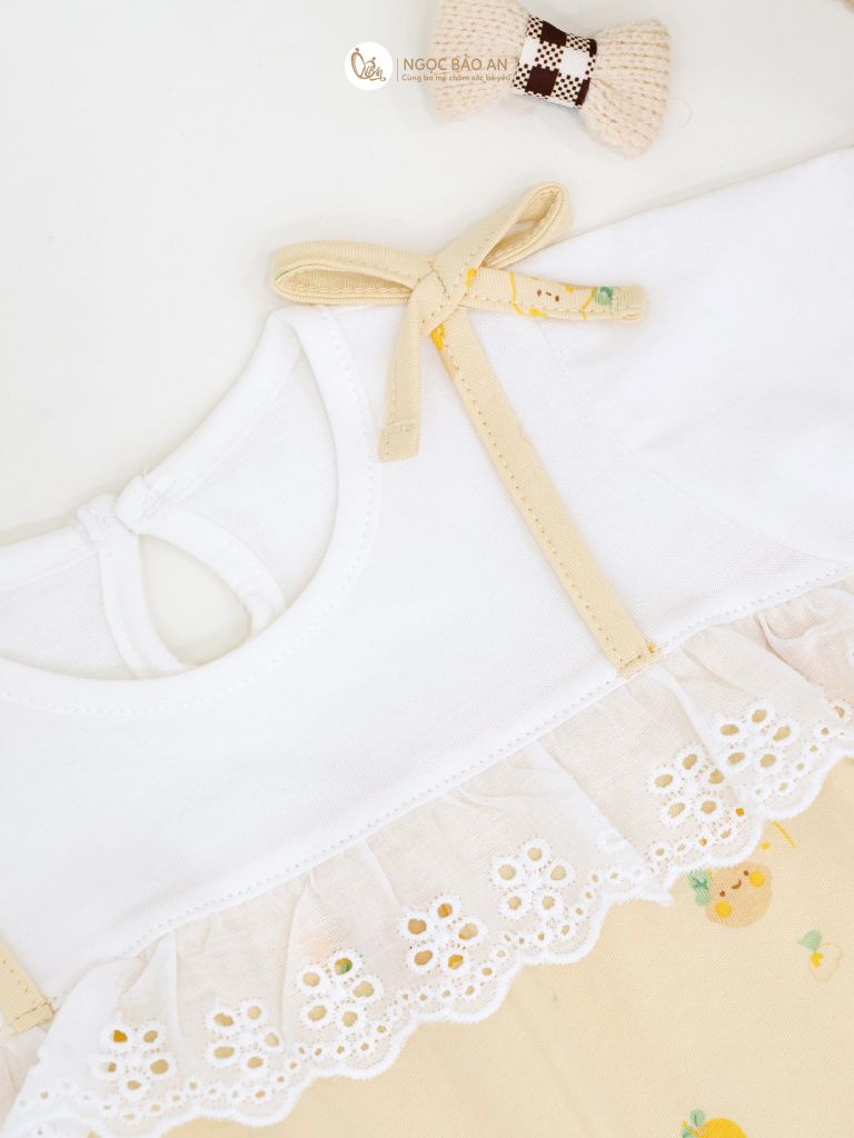 [M&B] Bộ bodysuit tay ngắn cotton cho bé gái