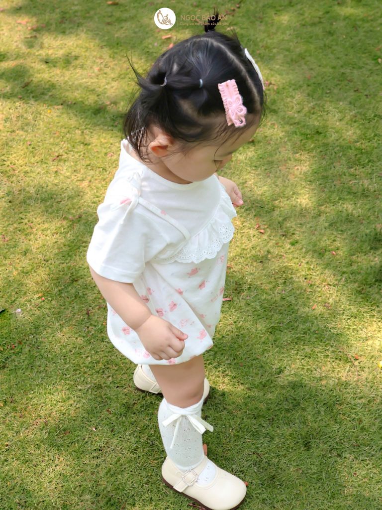 [M&B] Bộ bodysuit tay ngắn cotton cho bé gái