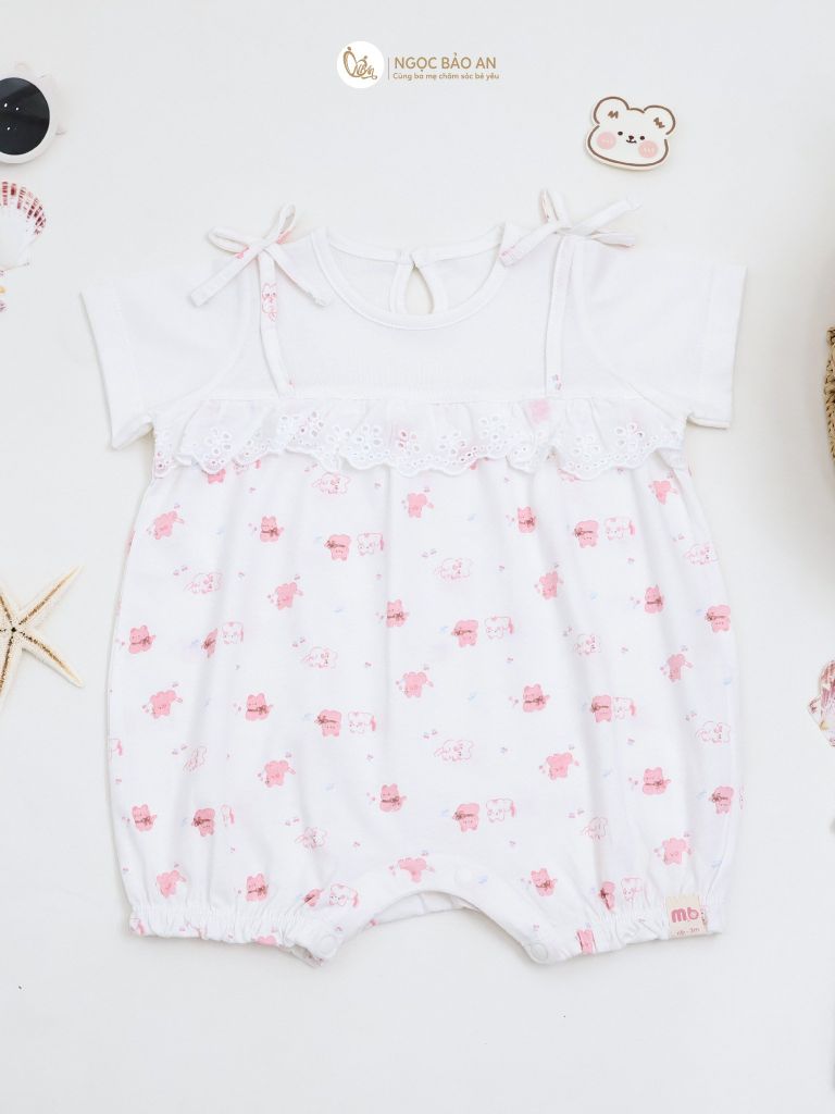 [M&B] Bộ bodysuit tay ngắn cotton cho bé gái