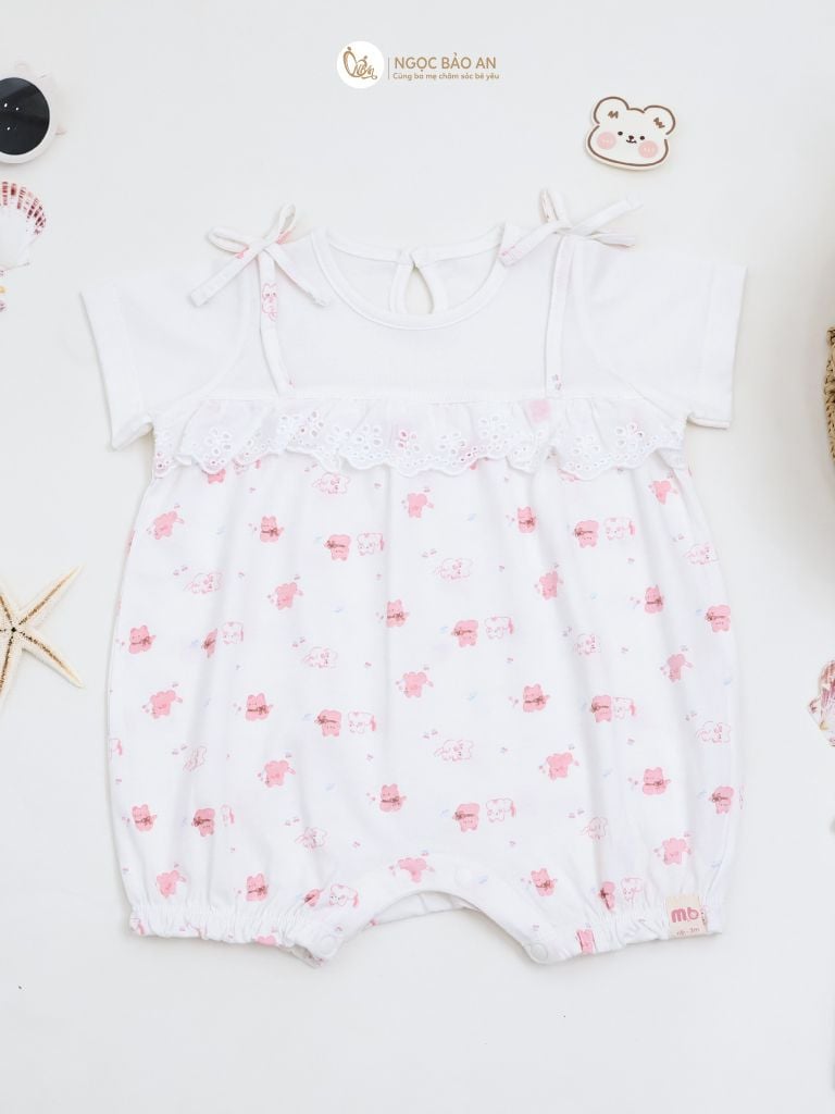 [M&B] Bộ bodysuit cánh tiên cotton cho bé gái