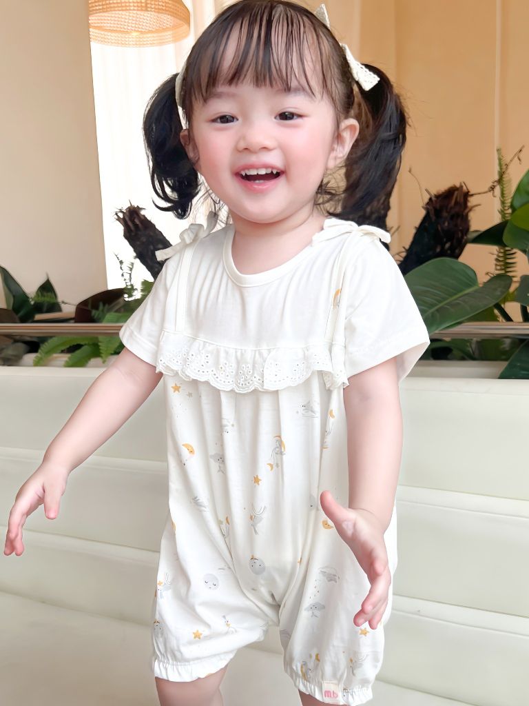 [M&B] Bộ bodysuit tay ngắn cotton cho bé gái