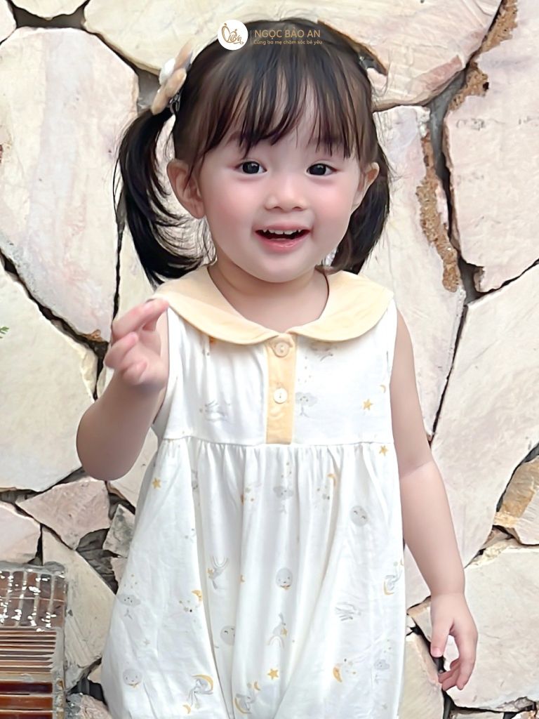 [M&B] Bộ bodysuit tay sát nách cotton cho bé gái