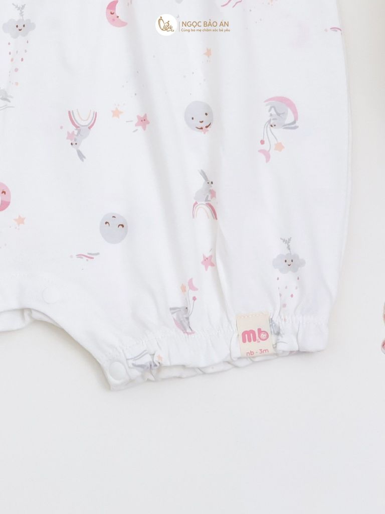 [M&B] Bộ bodysuit tay sát nách cotton cho bé gái