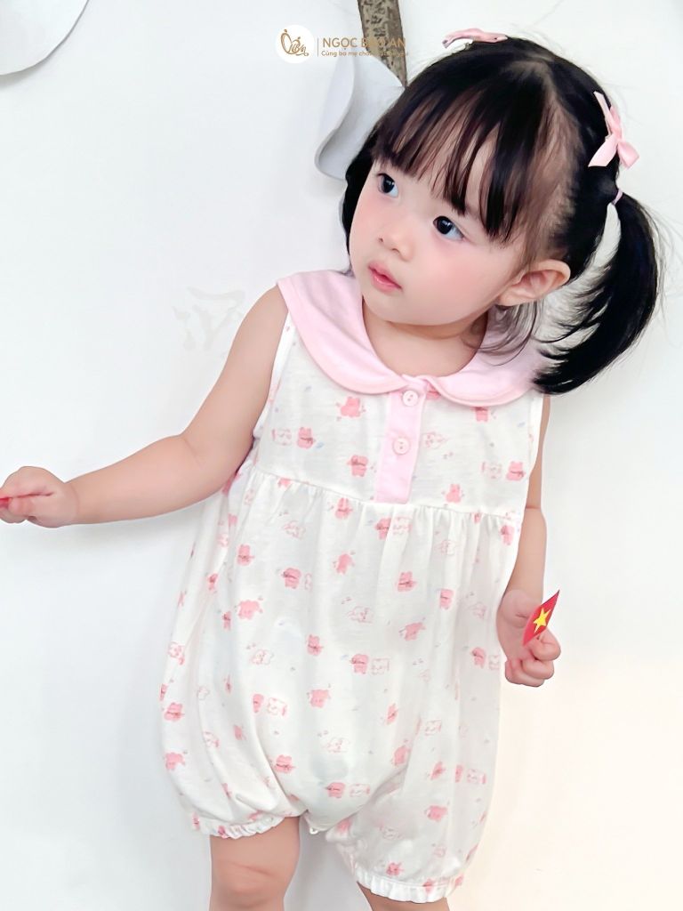 [M&B] Bộ bodysuit cánh tiên cotton cho bé gái