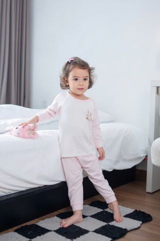 [M&B] Bộ quần áo cài giữa tay dài chất vải rayon thoáng mát