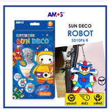  Bộ màu vẽ trang trí trên kính nhập khẩu Hàn Quốc AMOS Glass Deco Sundeco chủ đề Robot SD10P6-R 