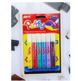  Bút vẽ màu sơn nhập khẩu Hàn Quốc AMOS Paint Puffy PUP10B6 vỉ 6 màu 