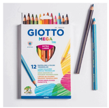  Bút chì màu nhập khẩu Italy GIOTTO Mega Tri Hộp 12 màu 220600 