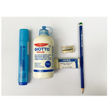  Bộ 5 món học cụ GIOTTO Keo sữa, Bút nhớ dòng, Tẩy, Bút chì, Gọt chì 
