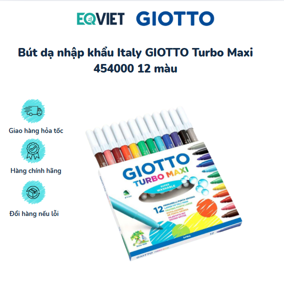 Bút dạ nhập khẩu Italy GIOTTO Turbo Maxi 454000 12 màu