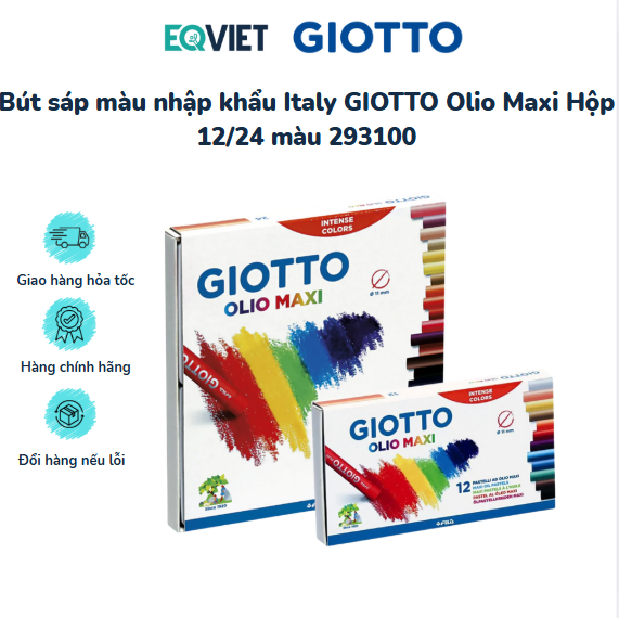 Bút sáp màu nhập khẩu Italy GIOTTO Olio Maxi Hộp 12/24 màu 293100