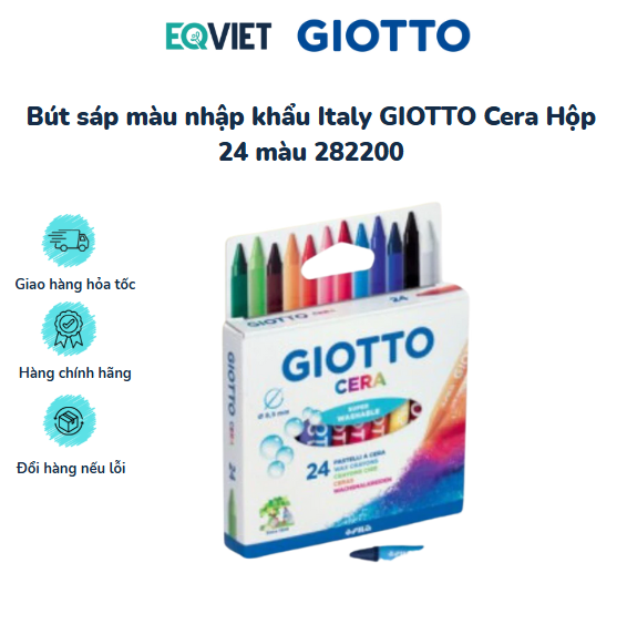 Bút sáp màu nhập khẩu Italy GIOTTO Cera Hộp 24 màu 282200