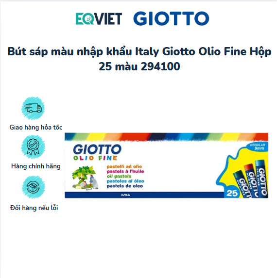Bút sáp màu nhập khẩu Italy Giotto Olio Fine Hộp 25 màu 294100