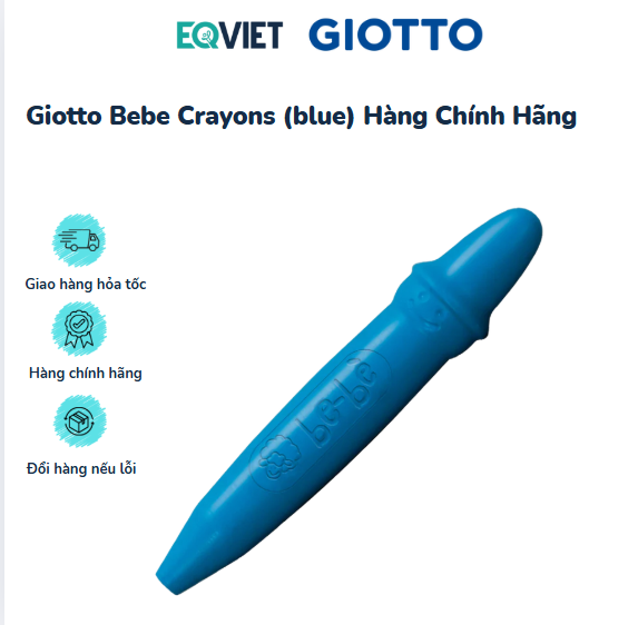Giotto Bebe Crayons (blue) Hàng Chính Hãng