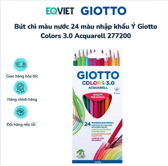 Bút chì màu nước 24 màu nhập khẩu Ý Giotto Colors 3.0 Acquarell 277200