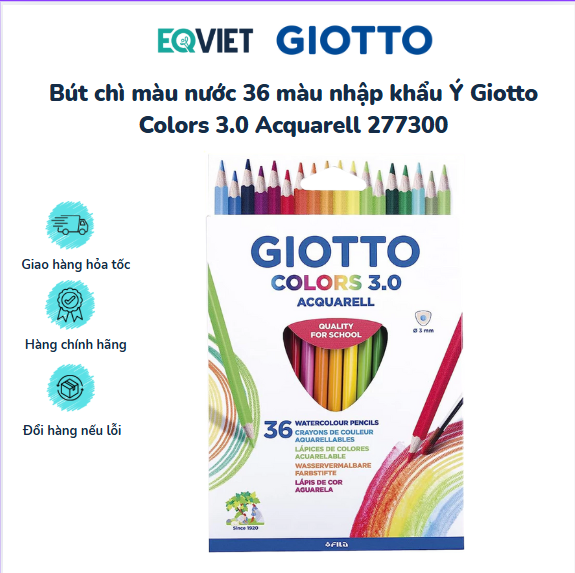 Bút chì màu nước 36 màu nhập khẩu Ý Giotto Colors 3.0 Acquarell 277300