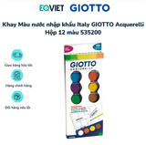  Khay Màu nước nhập khẩu Italy GIOTTO Acquerelli Hộp 12 màu 535200 