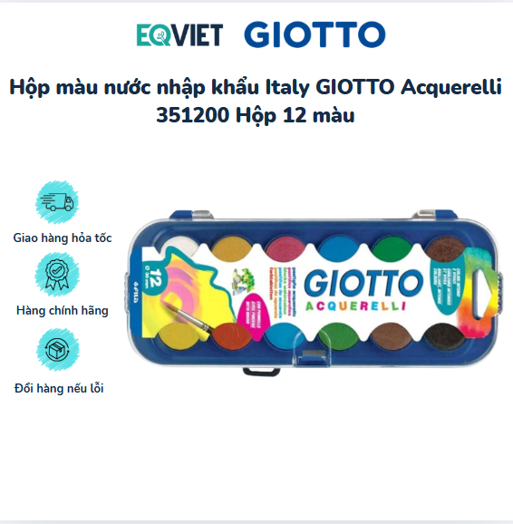 Hộp màu nước nhập khẩu Italy GIOTTO Acquerelli 351200 Hộp 12 màu