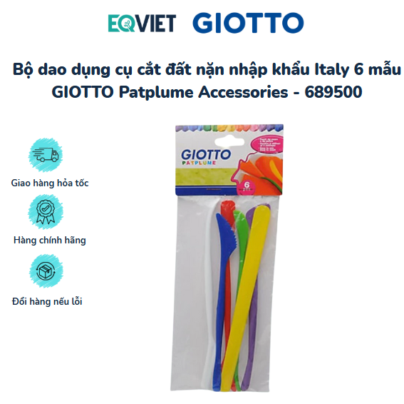 Bộ dao dụng cụ cắt đất nặn nhập khẩu Italy 6 mẫu GIOTTO Patplume Accessories - 689500
