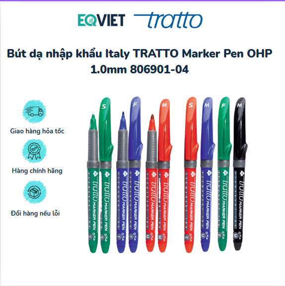 Bút dạ nhập khẩu Italy TRATTO Marker Pen OHP 1.0mm 806901-04
