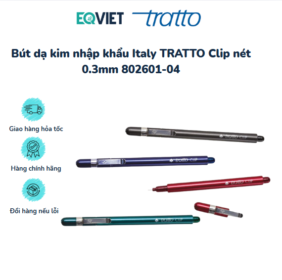 Bút dạ kim nhập khẩu Italy TRATTO Clip nét 0.3mm 802601-04