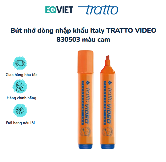 Bút nhớ dòng nhập khẩu Italy TRATTO VIDEO 830503 màu cam