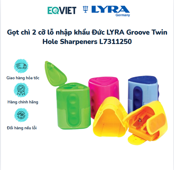 Gọt chì 2 cỡ lỗ nhập khẩu Đức LYRA Groove Twin Hole Sharpeners L7311250