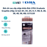  Bút chì cao cấp nhập khẩu Đức LYRA Graduate Graphite (Hộp 12 bút 4H, 3H, 2H, H, F, HB, B, 2B, 3B, 4B, 5B, 6B) 1171120 