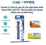  Combo vỉ 2 bút chì, gọt chì, tẩy nhập khẩu chính hãng LYRA, GIOTTO - Bộ sản phẩm văn phòng phẩm, học cụ chính hãng 