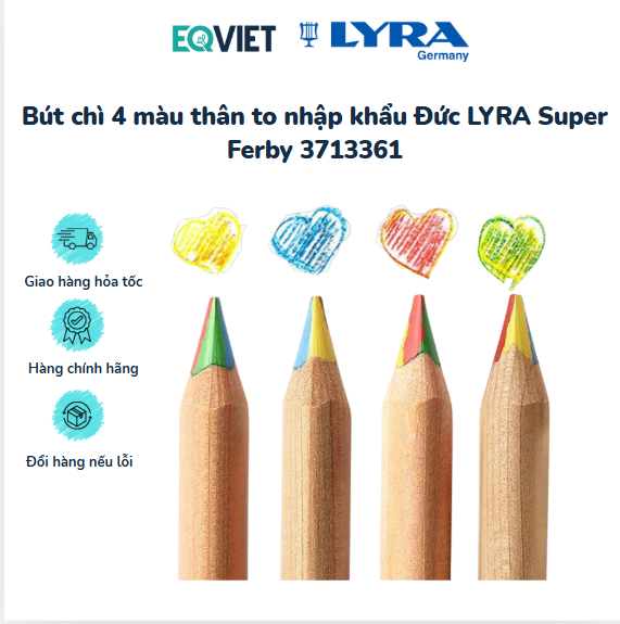 Bút chì 4 màu thân to nhập khẩu Đức LYRA Super Ferby 3713361