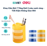  Khay Cắm Bút 7 Tầng Deli 2 màu xanh vàng - Tiết Kiệm Không Gian 904 