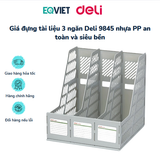  Giá đựng tài liệu 3 ngăn Deli 9845 nhựa PP an toàn và siêu bền 