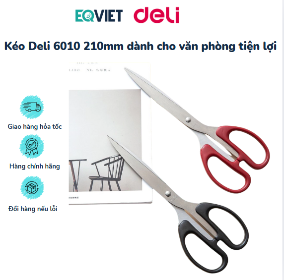 Kéo Deli 6010 210mm dành cho văn phòng tiện lợi